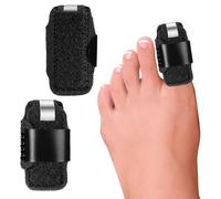 Attelle d'orteil réglable pour homme et femme, lisseur pour soulager la douleur et l'inconfort avec soutien d'alignement respirant, noir, 1 paire