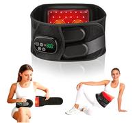 Attelle élastique chauffante pour le dos - Coussin chauffant sans fil rechargeable avec vibrations - Masseur du dos portable avec 660 nm/850 nm, 5000 mAh pour la maison, le voyage, la relaxation