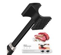 Attendrisseur à viande, double face, en acier inoxydable, pour steak, poulet, porc, escalopes, bœuf (noir)