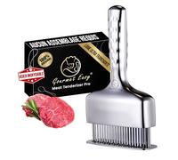 Attendrisseur de viande en acier inoxydable avec poignée longue - Marteau à viande robuste - Gadget de cuisine professionnel - Facile à nettoyer - Garantie 5 ans