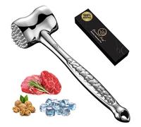 Attendrisseur de Viande en INOX - Marteau à Viande Professionnel Double Face - Lavable au Lave-Vaisselle - Idéal pour Les escalopes, côtelettes, Steaks - Édition Coeur