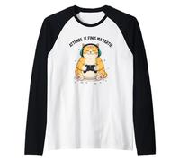Attends Je Finis Ma Partie Drôle Humour Gaming Chat Gamer Manche Raglan
