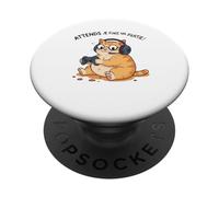 Attends Je Finis Ma Partie Drôle Humour Gaming Chat Gamer PopSockets PopGrip Adhésif