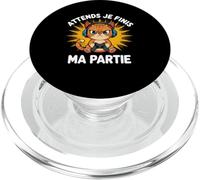 Attends Je Finis Ma Partie Drôle Humour Gaming Chat Gamer PopSockets PopGrip pour MagSafe