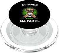 Attends Je Finis Ma Partie Drôle Humour Gaming Chien Gamer PopSockets PopGrip pour MagSafe