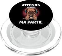 Attends Je Finis Ma Partie Drôle Humour Gaming Chien Gamer PopSockets PopGrip pour MagSafe