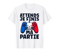 Attends Je Finis Ma Partie Humour Jeux Vidéo Enfant Gamer T-Shirt