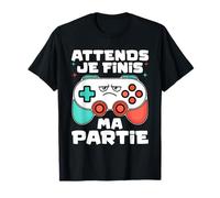 Attends Je Finis Ma Partie Humour Jeux Vidéo Gaming Garçon T-Shirt
