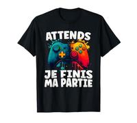 Attends Je Finis Ma Partie Humour Jeux Vidéo Gaming Garçon T-Shirt