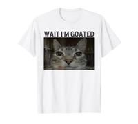 Attends, Je suis Boated Cat Funny Silly Cat Staring Cat Funny Meme T-Shirt