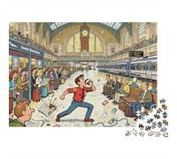 Attente du Train à la Gare Union de Denver Puzzle en Bois Imperméable DIY Puzzles De 1000 Pièces pour Adultes Impossible Jeux De Stimulants
