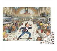 Attente du Train à la Gare Union de Denver Puzzle en Bois Imperméable DIY Puzzles De 1000 Pièces pour Adultes Coloré Jeux De Stimulants
