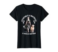 Attention à La Maîtresse Le Chien Est Inoffensif T-Shirt
