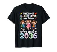 Attention à Second Grade Here I Come Future Class of 2036 Fun T-Shirt