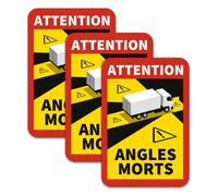 Attention angles morts poids lourds - Lot de 3 plaques magnétique