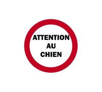 Attention au chien 33 autocollant adhésif sticker - Taille : 17 cm