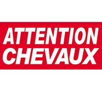 Attention Chevaux - 30x14cm - Autocollant/Sticker