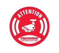 attention établissement sous surveillance vidéo logo 764 autocollant adhésif sticker - Taille : 17 cm