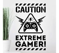 Attention extrême joueur sticker mural décoratif garçon chambre à coucher jeu art mural décoration chambre enfants enfants décoration chambre stickers ados joueurs garçons affiches boy decal