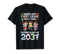 Attention First Grade Here I Come Future Class of 2037 Ready T-Shirt