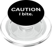 Attention I Bite. Don't Ask Me ! Sarcastic Bold Statement PopSockets PopGrip pour MagSafe