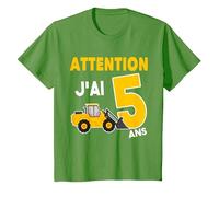 Attention J'Ai 5 Ans - Cadeau d'anniversaire 5 Ans T-Shirt, Enfant, Herbe, 6 Ans