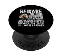 Attention, Je Monte à Cheval, ne Soyez Pas Un problème ! Amoureux des Chevaux PopSockets PopGrip Adhésif