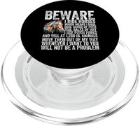 Attention, Je Monte à Cheval, ne Soyez Pas Un problème ! Amoureux des Chevaux PopSockets PopGrip pour MagSafe