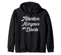 Attention Margaux en Liberté Humour Cadeau Personnalisé Sweat à Capuche