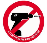 Attention ne pas percer - 10x10cm - Sticker