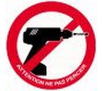 Attention Ne Pas Percer - 10x10cm - Sticker/Autocollant