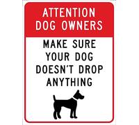 Attention Propriétaires De Chiens Assurez-Vous Que Votre Chien Ne Fait Rien Tomber. Panneau D'Avertissement Plaque Étain Signe Métallique Panneau Métal Tôle Signe Pour Chambre Maison Garage M