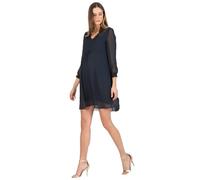 ATTESA maternity Diana-Chiffon Maternity & Nursing Dress with Ruffle Trims on The Neck, Bleu, S-M Women's