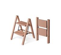 Attestierer Échelle Pliable 2 Marches, Tabouret Escalier Aluminium | Capacité 150 Kg, Échelle Pieds Antidérapants & Larges Marches, Usage Intérieur-Extérieur, Minimaliste, Rose