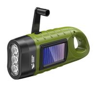 Atthatmmt Lampe de poche LED portable à manivelle pour lampe de poche solaire à dynamo pour extérieur, camping, randonnée, urgence longue portée