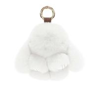 Atthatmmt Porte-clés en forme de lapin en fourrure duveteuse à pompon en forme de lapin - Porte-clés mignon - Pendentif de voiture à suspendre sur un sac