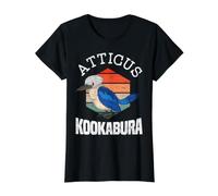 Atticus Kookaburra Martin-pêcheur pour Oiseaux T-Shirt Graphique avec Valeur, Femme, Noir, S