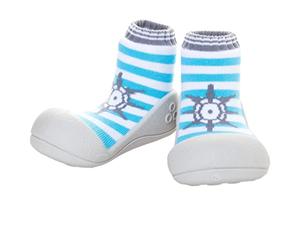 Attipas Marine Green - Chaussures d'apprentissage ergonomiques pour bébé - Chaussons Respirants pour Enfants - Chaussettes antidérapantes - 24