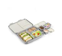 ATTIS Lot de 3 boîtes à déjeuner en acier inoxydable - Boîtes à bento étanches pour enfants et adultes - Passe au lave-vaisselle - Sans BPA - Qualité alimentaire (crème)