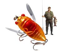 Attisation de l'appât cicade réaliste | Yeux holographiques 3D pêchant des appâts durs | Tackle idéal pour basses, truites, prédateurs de poissons et attraction d'action réaliste