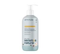 ATTITUDE 2 en 1 Shampoing et Gel Douche Extra Doux pour Bébé, Enrichi d'Avoine, EWG Verified, Testé Dermatologiquement, Végane, Sans Parfum, 473 mL