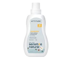 ATTITUDE Assouplissant Liquide pour Bébé, Ingrédients d’Origine Naturelle, Enrichie d'Avoine, Sûre pour les Vêtements de Bébé, Nourrissons, Compatible HE, Végane, Sans Parfum, 35 Brassées, 1 Litre