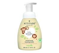 ATTITUDE Baby Leaves Mousse nettoyante 2 en 1 pour le corps et les cheveux - Nectar de poire (1 x 295 ml)