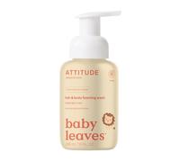ATTITUDE Baby Leaves Mousse nettoyante 2 en 1 pour le corps et les cheveux - Nectar de poire (1 x 295 ml)