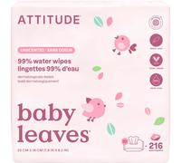Attitude Baby Leaves Trio De Lingettes 99% D’Eau Sans Parfum 216 Pièces