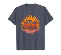 Attitude de Gratitude : Un Soleil inspirant T-Shirt, Homme, Bleu Chiné, 6XL