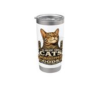 Attitude du chat du Bengale antique Gobelet isotherme en acier inoxydable double paroi