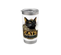 Attitude du chat noir antique Gobelet isotherme en acier inoxydable double paroi