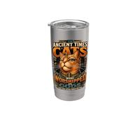 Attitude du chat orange antique Gobelet isotherme en acier inoxydable double paroi