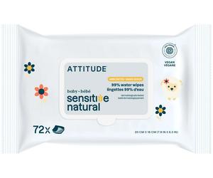 ATTITUDE Lingettes Naturelles pour Peau Sensible - 72 pièces
